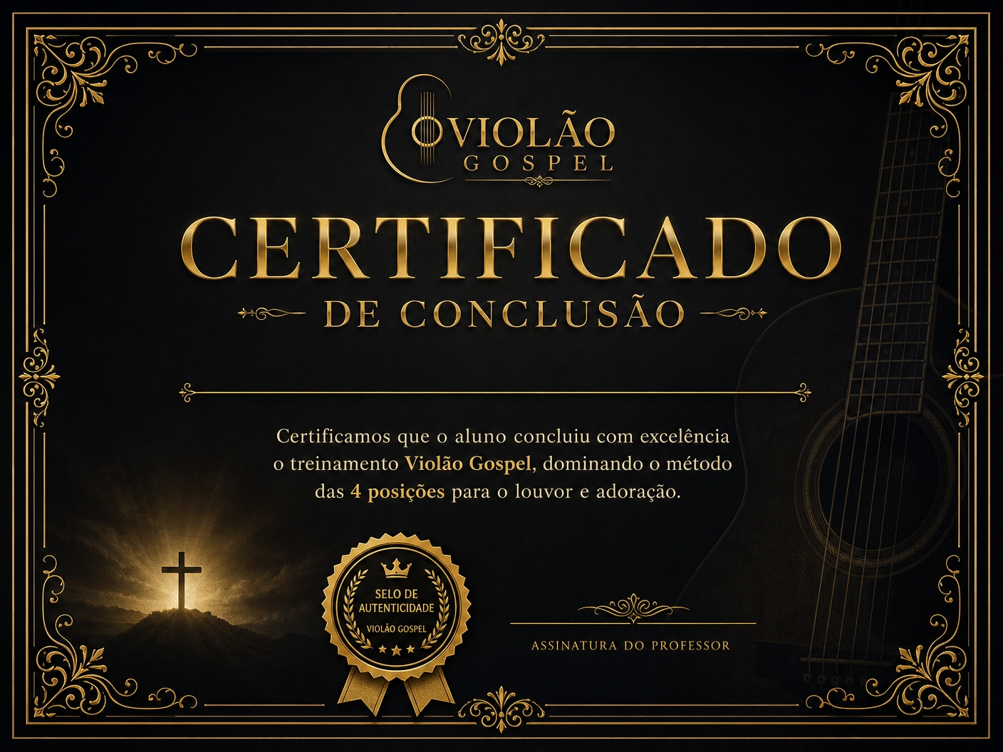 Certificado de Conclusão do curso Violão Gospel
